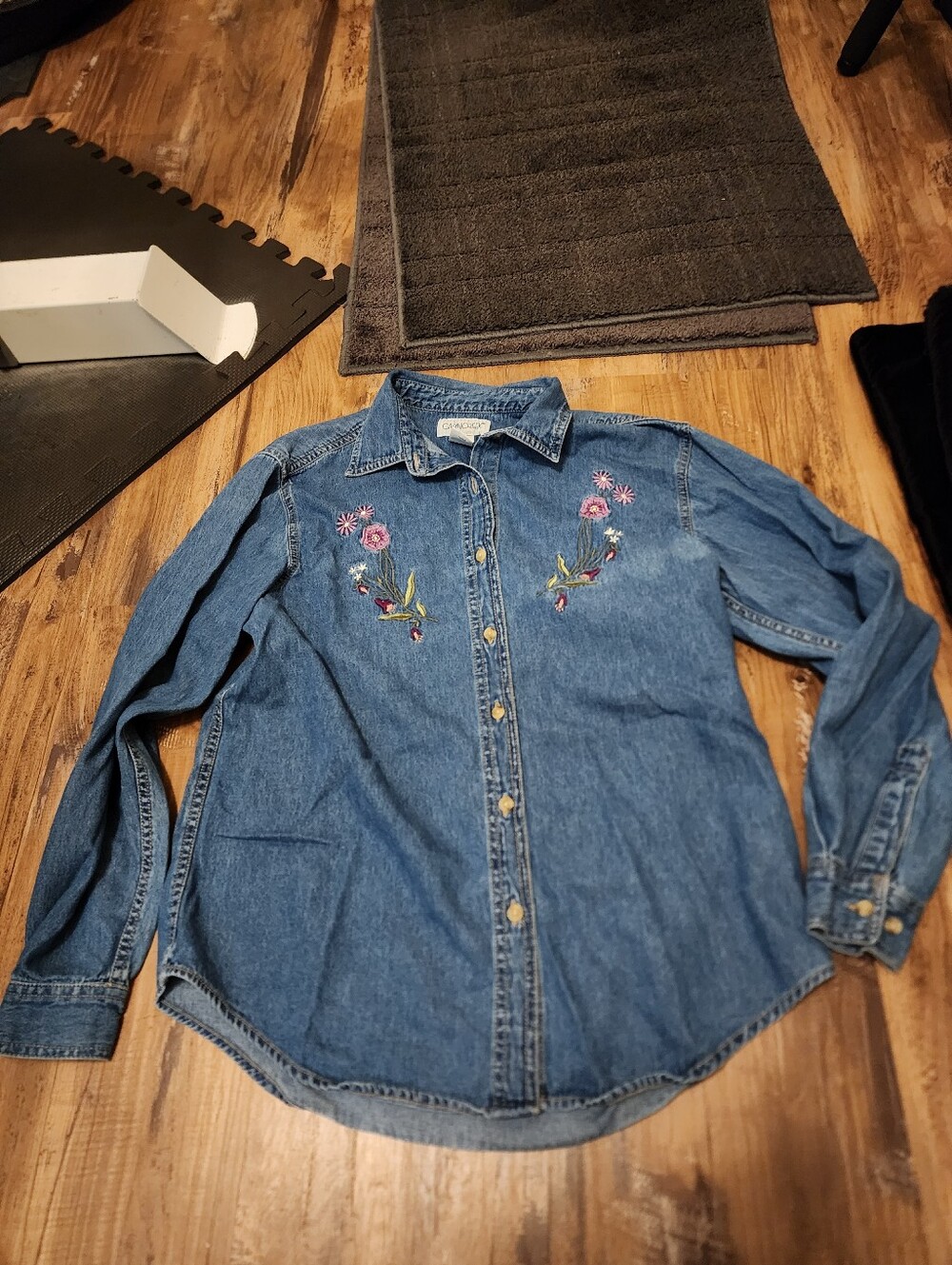 Vintage Cabin Creek blue denim cotton shirt